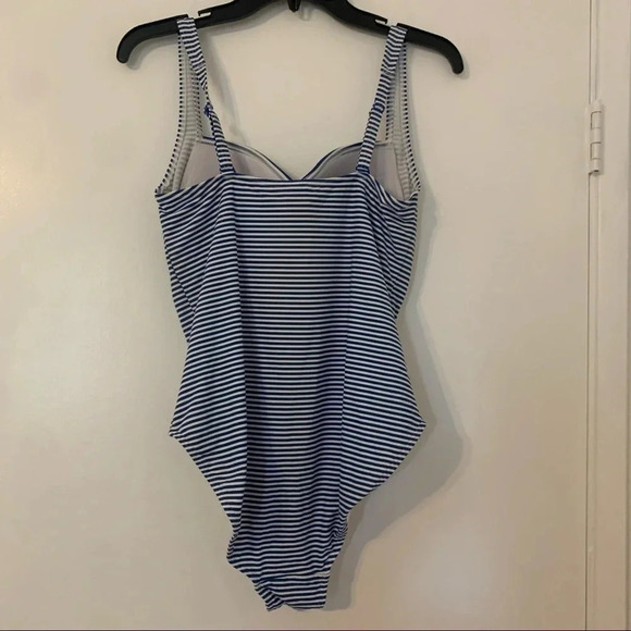 Nip Tuck One Piece Swimsuit Stripe Bikini Nautical Striped Joanne Paloma 10 L - Picture 8 of 9